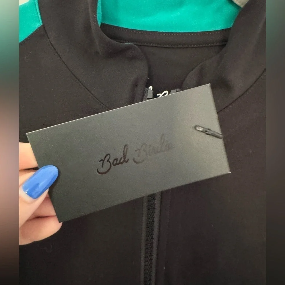 NEW Bad Birdie Caddy Romper Golf Athletic Colorblock Black Teal Size XS NWT